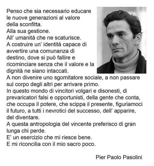 Pasolini e la gestione della sconfitta